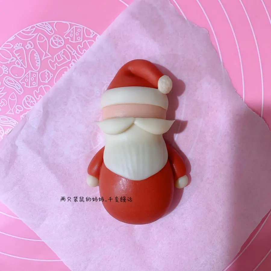 Cute shape steamed bun Christmas series 2019 Christmas Claus & Christmas tree step 0