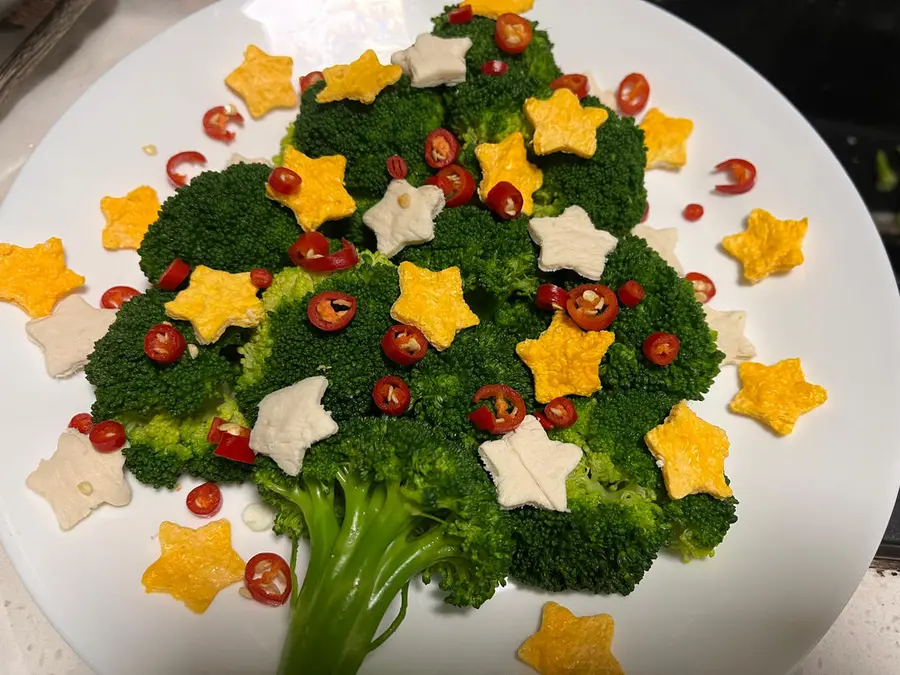 Wu Jianhao celebrates Christmas - Fat Reduction Broccoli Christmas Tree step 0