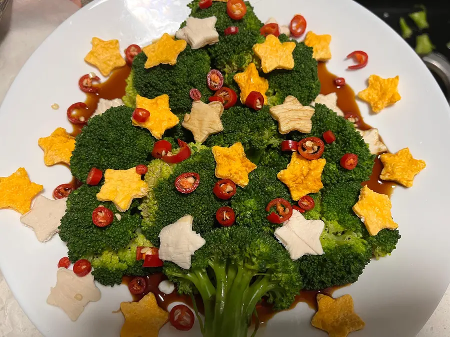 Wu Jianhao celebrates Christmas - Fat Reduction Broccoli Christmas Tree step 0