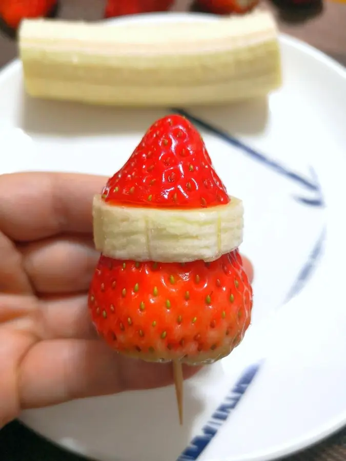 Strawberry banana Santa Claus step 0