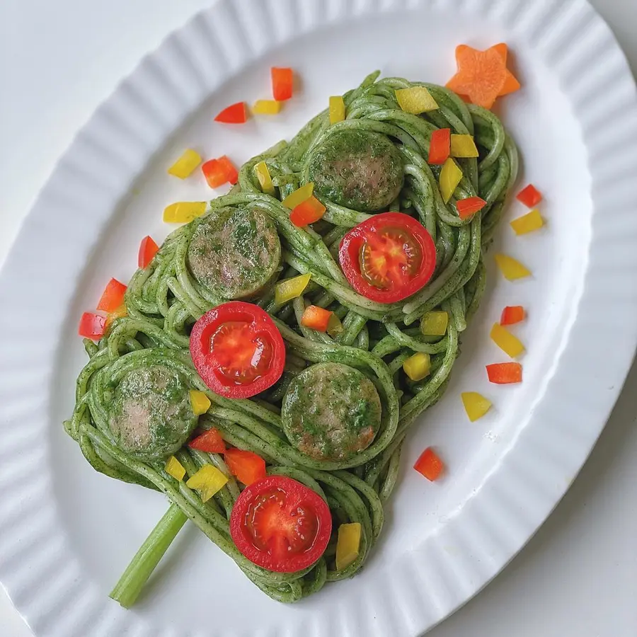 Garlic spinach sausage pasta step 0