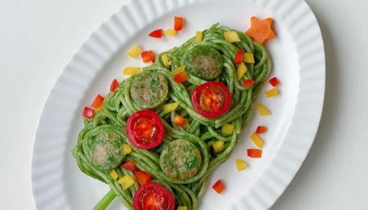 Garlic spinach sausage pasta