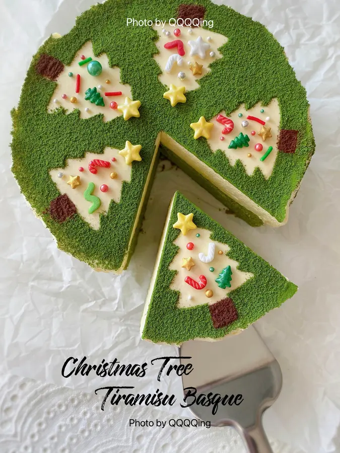  Christmas tree matcha tiramisu basque