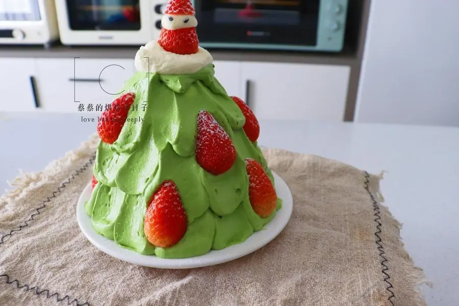 No need to wipe the dough! !ï¸ The atmosphere is full of  Christmas tree cakes step 0