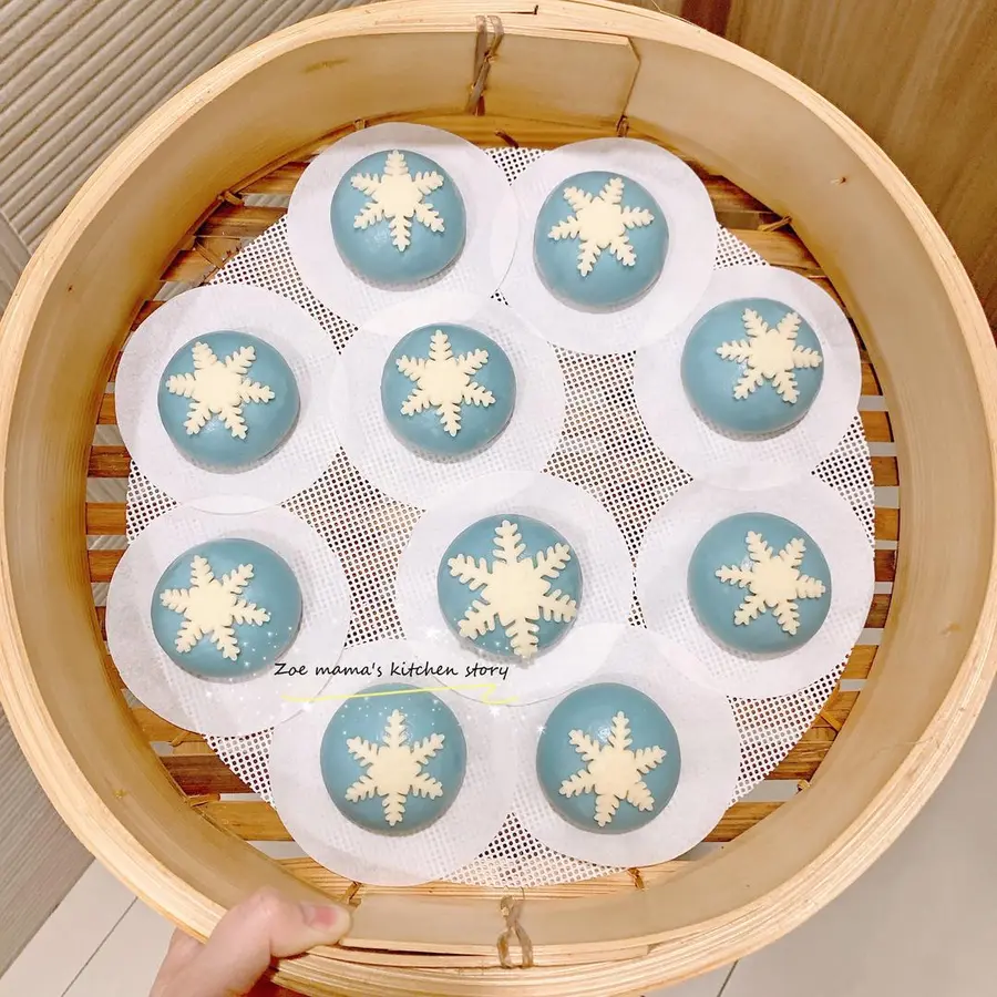 Cute shaped steamed buns Frozen-Snow Treasure Olafâž• is a super simple and good-looking snowflake-shaped steamed bun â„ï¸â˜ƒï¸ step 0