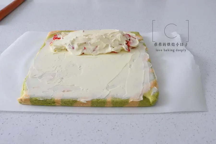 Little fresh Christmas wind|ã€Matcha strawberry two-color cake rollã€‘ step 0