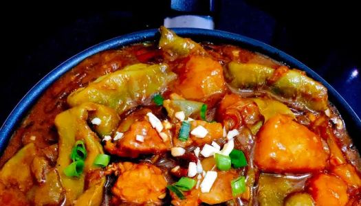 Potato stewed meat and bean vermicelli (Northeast version)