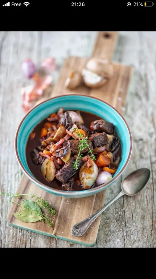 Burgundy beef stew boeuf bourguignon (can be made without a cast iron pot) step 0