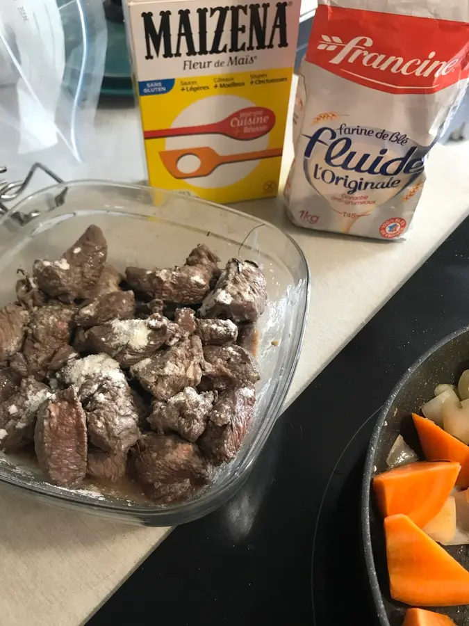 Burgundy beef stew boeuf bourguignon (can be made without a cast iron pot) step 0