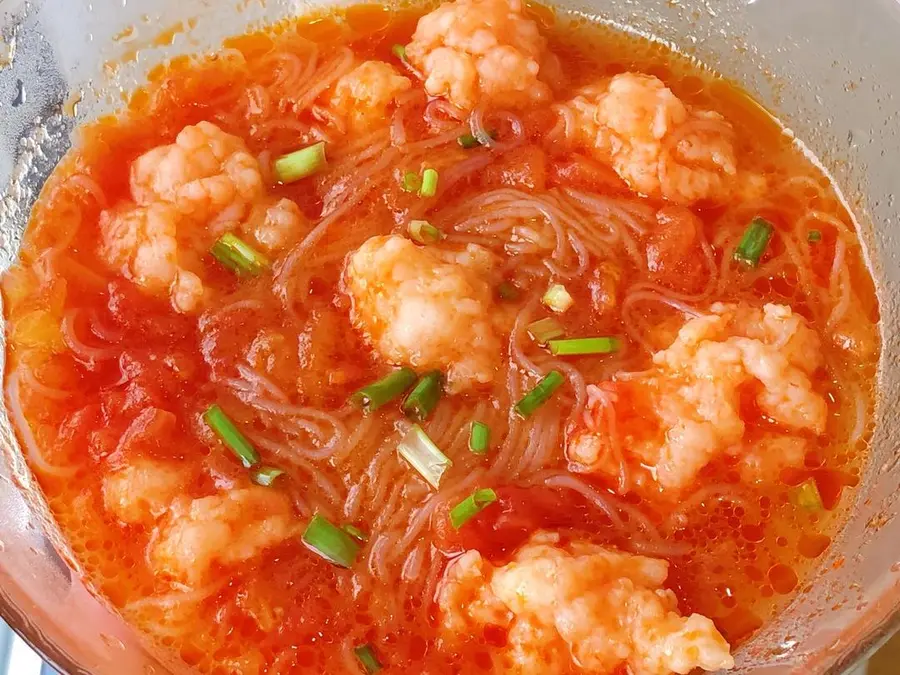 ãŠ™ï¸ Tomato and shrimp slippery vermicelli soup|Q bomb tender and smooth soup is delicious step 0