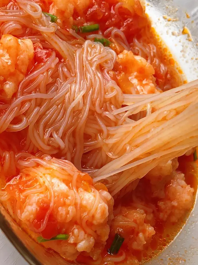 ãŠ™ï¸ Tomato and shrimp slippery vermicelli soup|Q bomb tender and smooth soup is delicious step 0