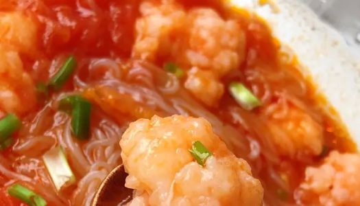 ㊙️ Tomato and shrimp slippery vermicelli soup|Q bomb tender and smooth soup is delicious