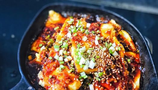 Low-calorie version of Korean-style teppanyaki tofu