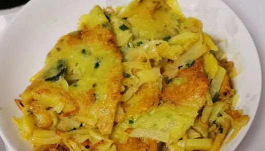 Kuaishou version of shredded potato pancakes with green onion (can be eaten for breakfast and dinner, no electric baking pan required)