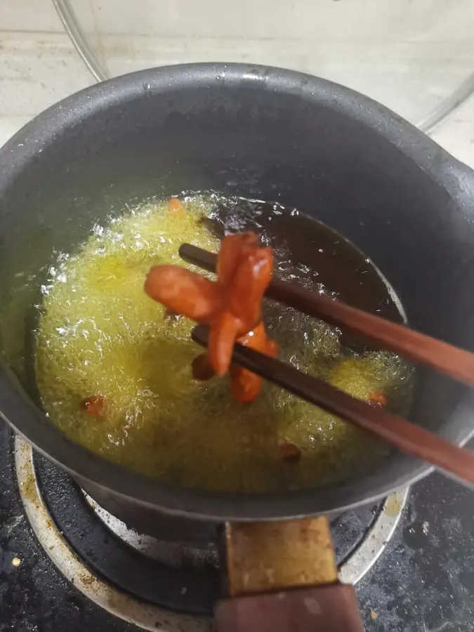 Late-night cafeteria - deep-fried crispy sausages step 0