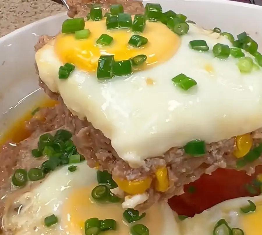 Steamed eggs with minced meat step 0