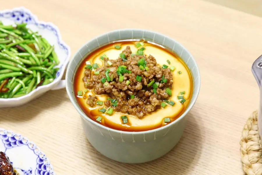 Steamed eggs with shrimp / steamed eggs with minced meat step 0