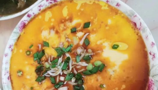 Steamed eggs with whitebait