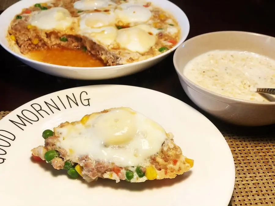 Steamed eggs with minced meat that can be eaten for three meals step 0