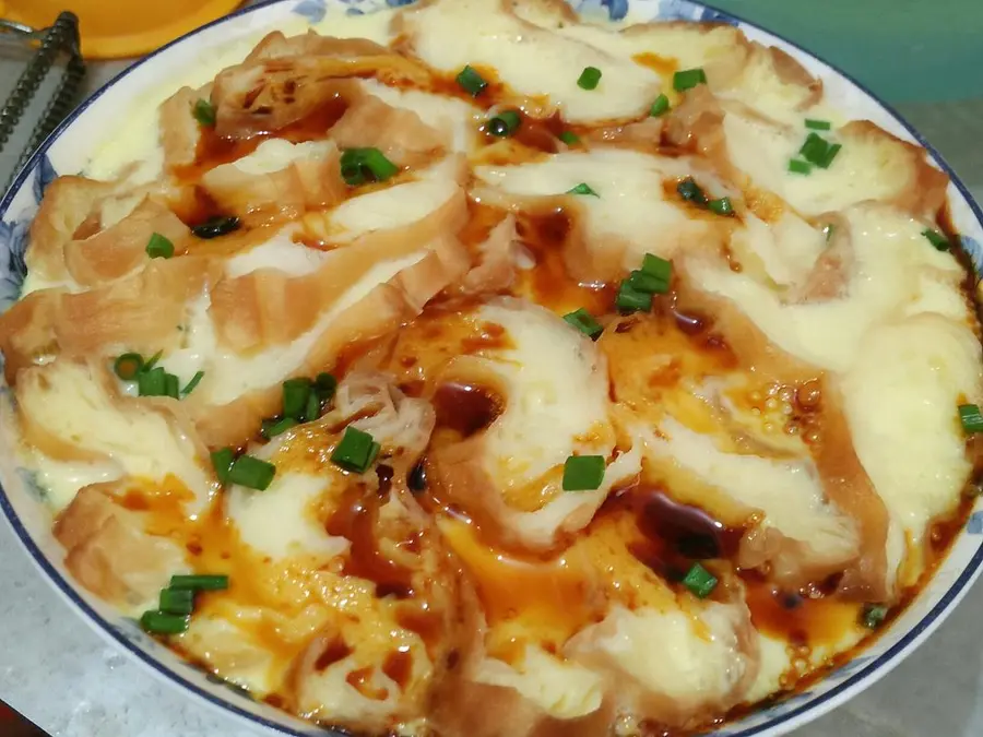 Deep-fried steamed eggs(Steamed egg custard)