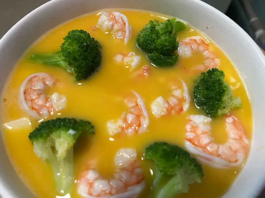 Fat loss must-eat broccoli, shrimp, tofu steamed eggs  step 0