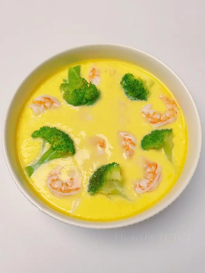 Fat loss must-eat broccoli, shrimp, tofu steamed eggs 