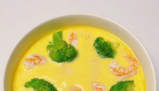 Fat loss must-eat broccoli, shrimp, tofu steamed eggs 