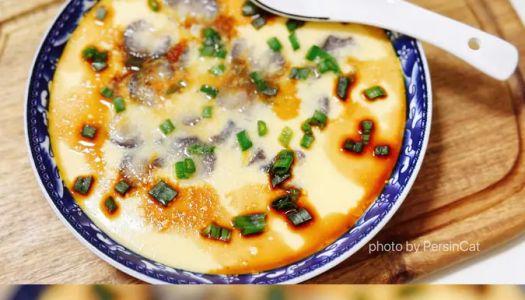 Steamed eggs with low-calorie and high-protein nutritious sea cucumbers