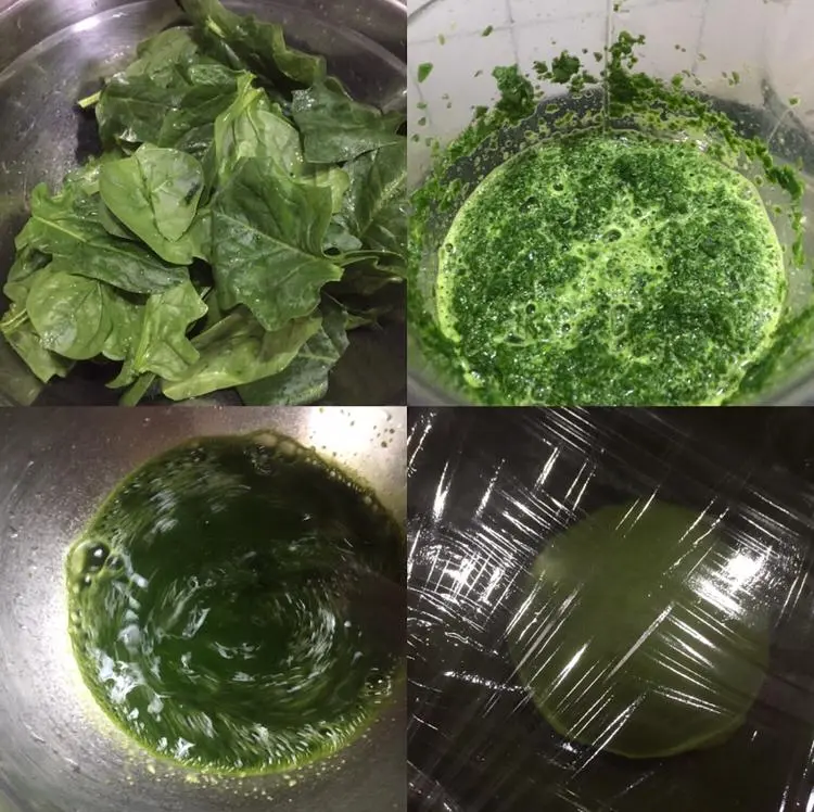 The spinach juice knife cut steamed buns are super small and fresh step 0