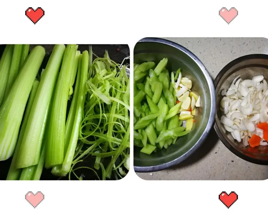 Stir-fried lilies with celery step 0