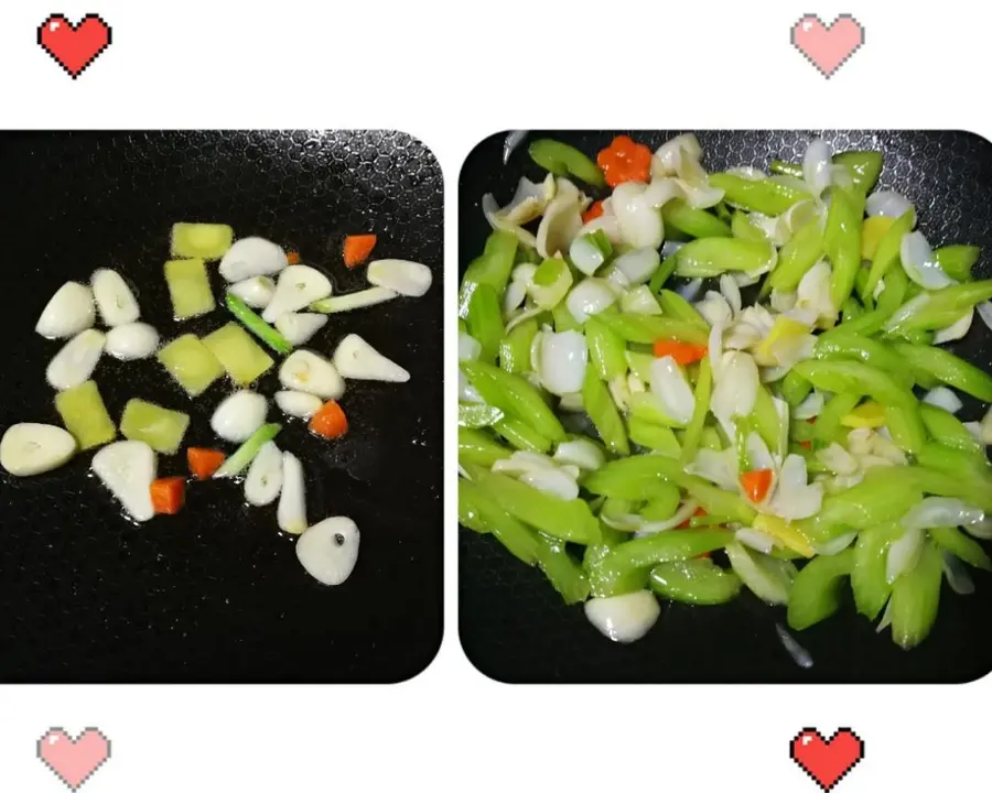 Stir-fried lilies with celery step 0