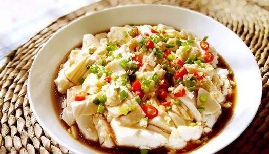 Dump the pot kitchen god lazy dish: small fresh soft white jade tofu