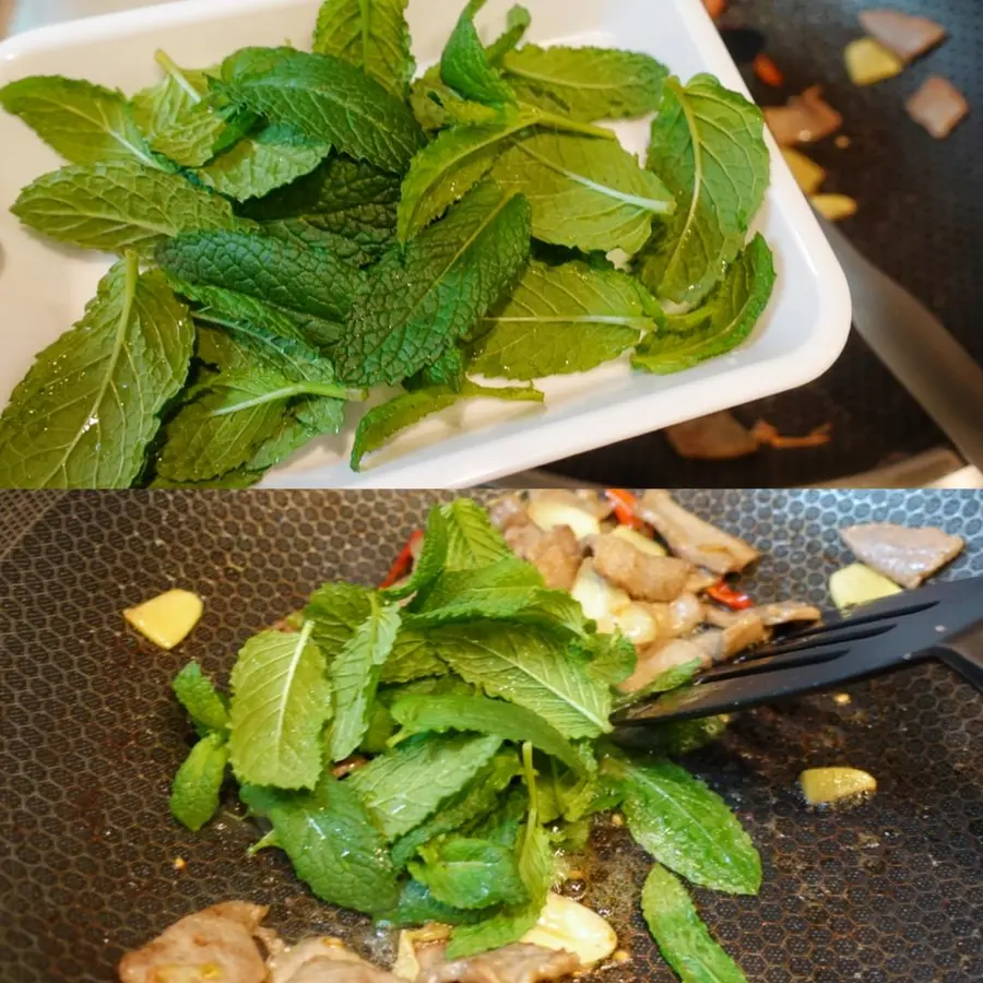 Stir-fried beef with mint - a small freshness in the meat dish world step 0