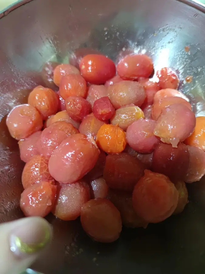 A small fresh plum and tomato in the Chinese New Year's Eve dinner step 0