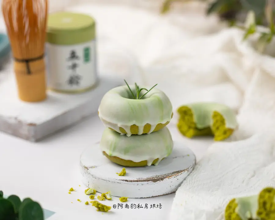 Little fresh series! Stir it up and you'll be successful! Matcha marble doughnut~