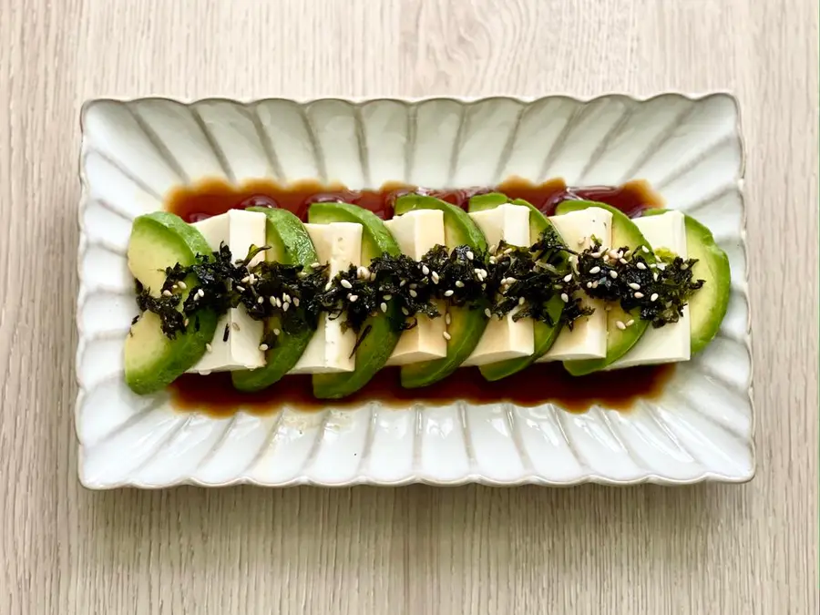 Japanese-style small fresh, avocado cold tofu, served in 10 minutes, refreshing and tender, delicious and not greasy step 0