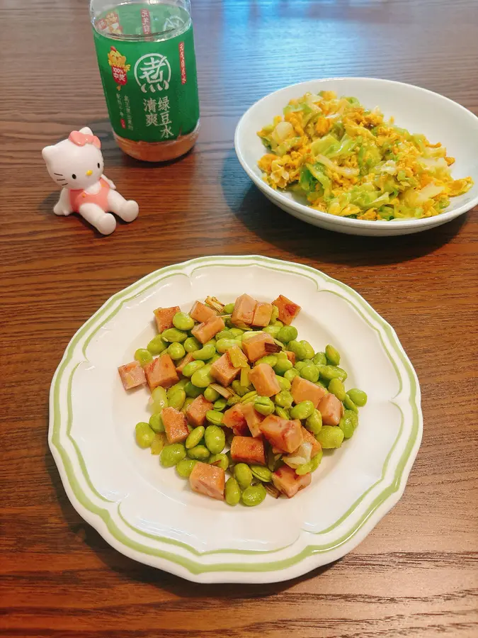 Small and fresh summer stir-fry - [fried luncheon meat with edamame] step 0