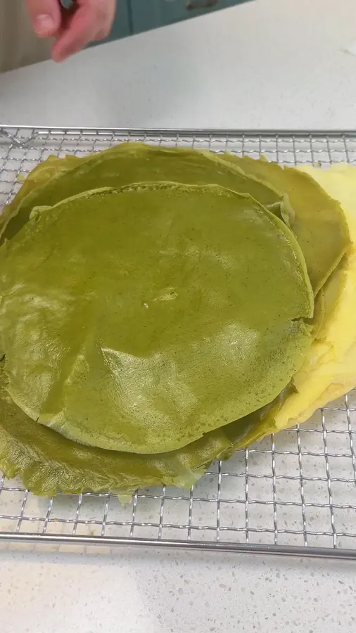  Matcha gradient mille-feuille  small fresh  super healing step 0