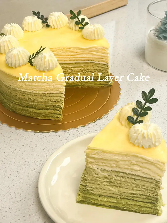  Matcha gradient mille-feuille  small fresh  super healing