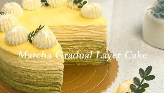  Matcha gradient mille-feuille  small fresh  super healing