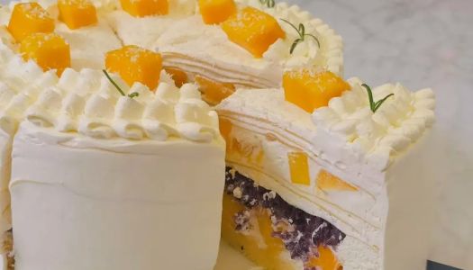 Super delicious!!️ Mango blood glutinous rice mille-feuille cake! !️