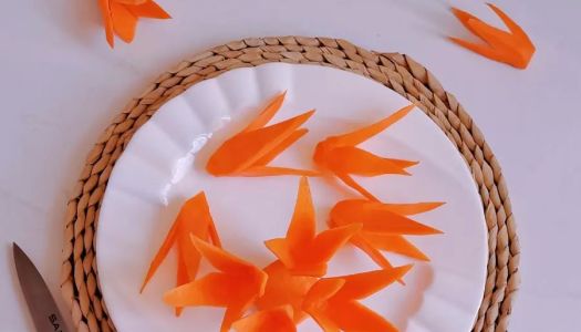 Super simple carrot flower plate ornament