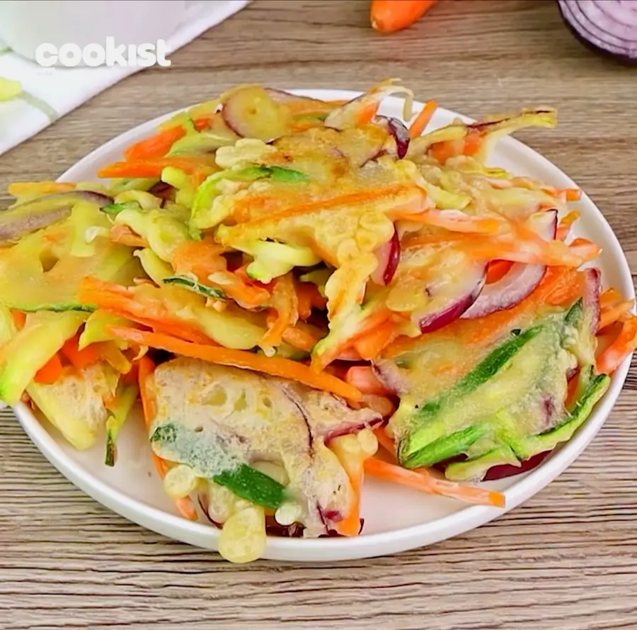 Small fresh snack vegetable pancakes