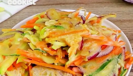 Small fresh snack vegetable pancakes