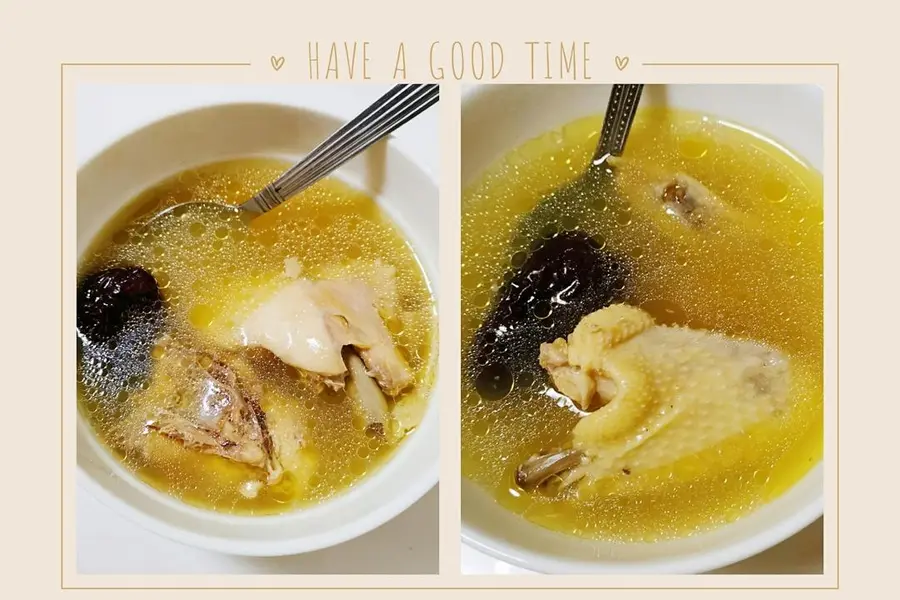 Stewed chicken broth