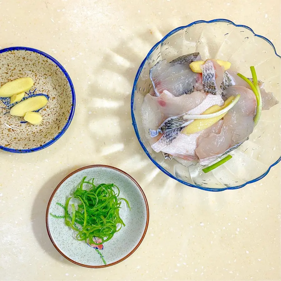 Steamed sea bass fillet step 0