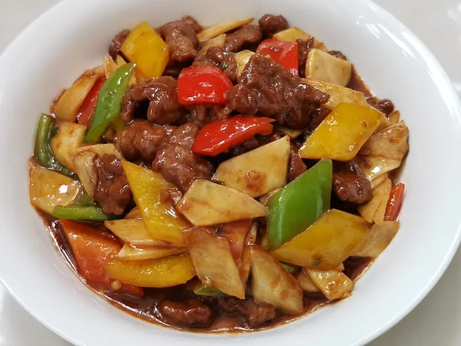 Stir-fried beef with white sauce step 0