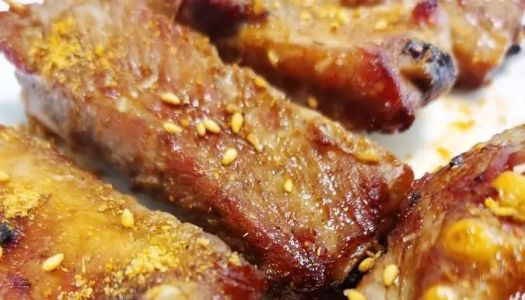 Air fryer Garlic pork ribs, grilled chicken wings