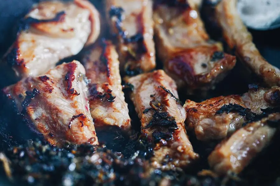 Steamed pork ribs with plum vegetables (non-blanching version) step 0