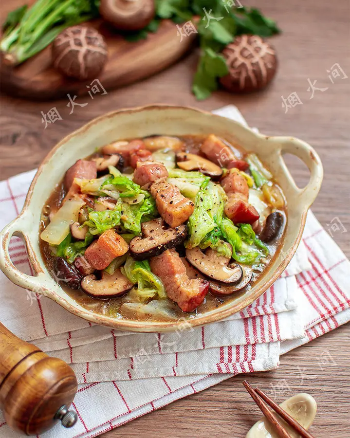 Bacon, shiitake mushrooms, Chinese cabbage|Simple and quick to eat